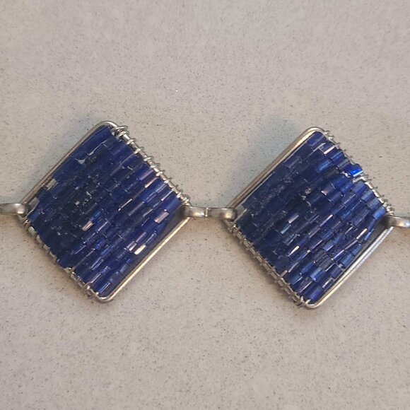 Handmade Blue Beaded Bracelet - Picture 5 of 6